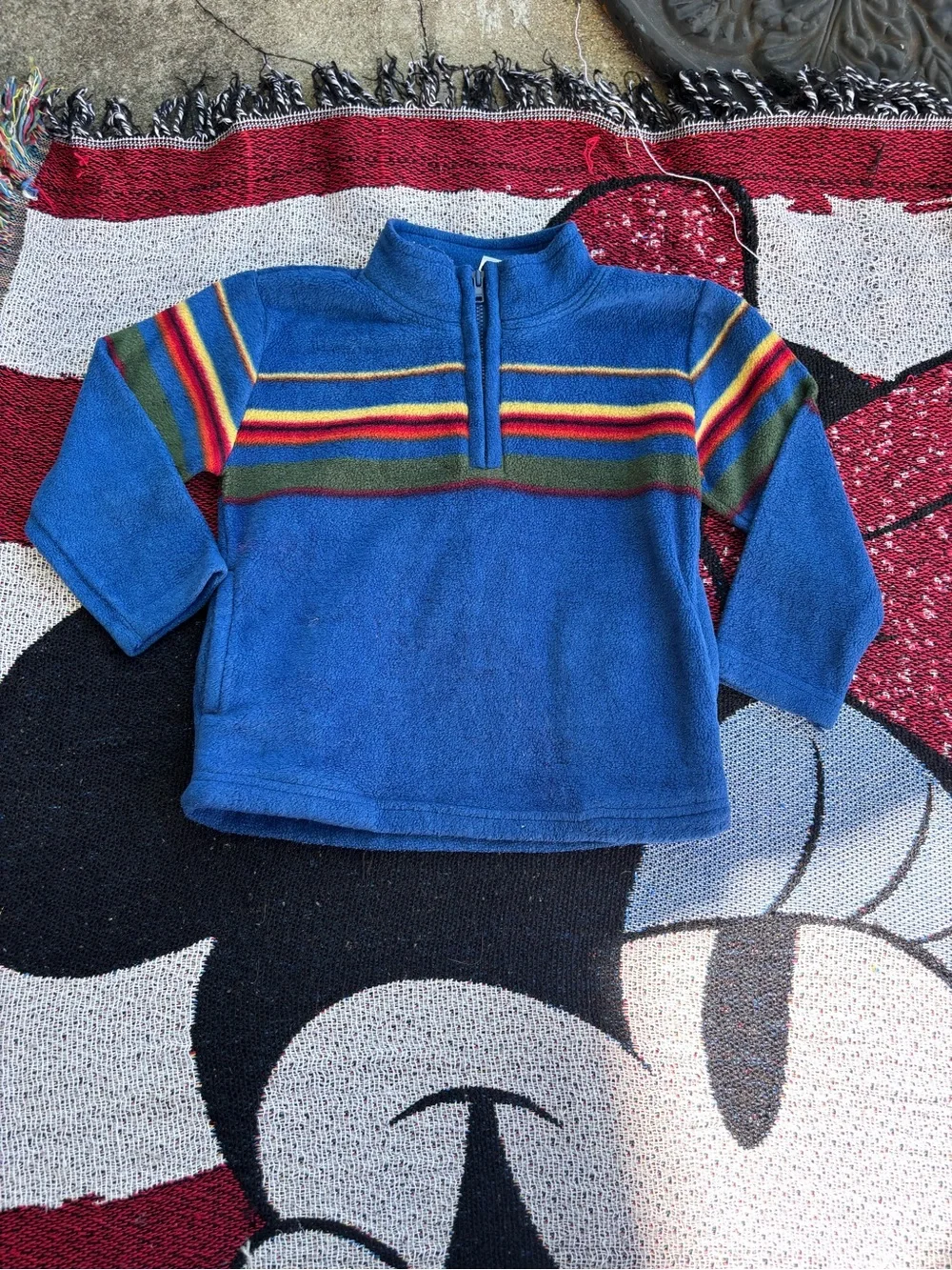VINTAGE Y2K OLD NAVY FLEECE STRIPE HALF ZIP PULLOVER SWEATSHIRT SIZE 4T